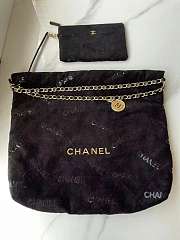 Chanel 22 Handbag Gold-Tone Metal Black 38x42x8cm - 1