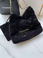 Chanel 22 Handbag Gold-Tone Metal Black 38x42x8cm - 3