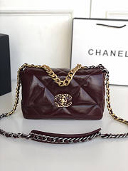 Chanel 19 Flap Bag Wine 26x16x9cm - 1