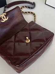 Chanel 19 Flap Bag Wine 26x16x9cm - 4