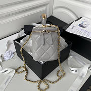 Chanel Vanity With Chain Gray 16x9.5x8cm - 3