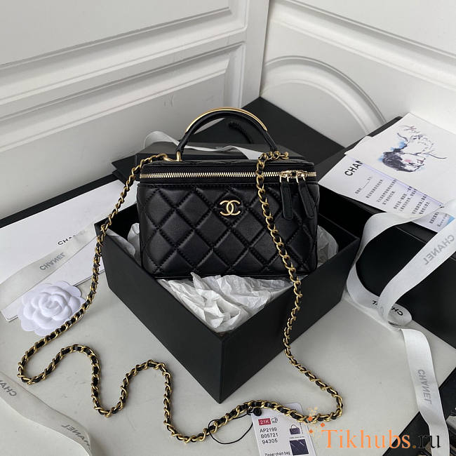Chanel Vanity With Chain Black 16x9.5x8cm - 1