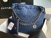 Chanel 22 Handbag Blue Denim 38 × 42 × 8 cm - 1