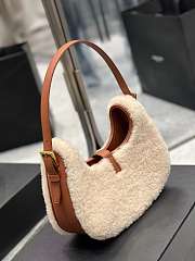 YSL Le Fermoir Hobo Bag in Merino Shearling 24cm - 5