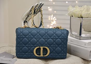 Dior Caro Blue Gold Tone 25.5x15.5x8cm