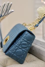 Dior Caro Blue Gold Tone 25.5x15.5x8cm - 2