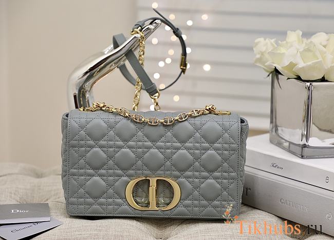 Dior Caro Medium Gray Gold Tone 25.5x15.5x8cm - 1