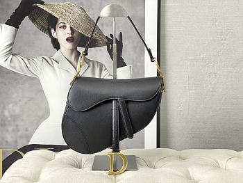 Dior Saddle Black Grained Calfskin 25.5 x 20 x 6.5 cm