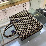Prada Large Symbole Jacquard Fabric Handbag Black Beige 39x31x11cm - 2