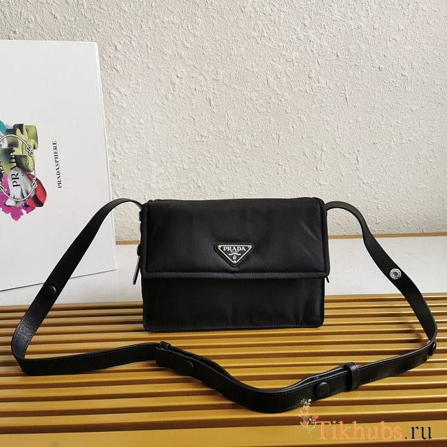 Prada Small Padded Re-Nylon Shoulder Bag Black 23x16x11 cm - 1