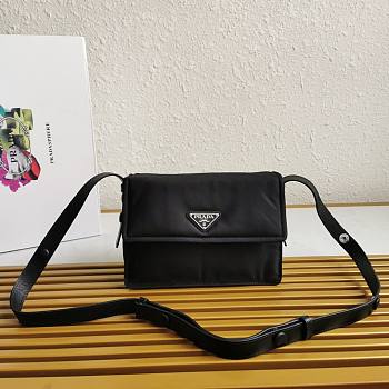 Prada Small Padded Re-Nylon Shoulder Bag Black 23x16x11 cm
