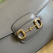Gucci Horsebit 1955 Shoulder Bag Grey 31x20x7.5cm - 3