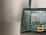 Balenciaga Hourglass Crocodile Green 23x10x24cm - 4