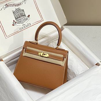 Hermes Mini Kelly Epsom Brown 20cm