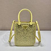 Prada Small Satin Tote Bag With Crystals Yellow 15x17.5x5cm - 1