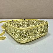 Prada Small Satin Tote Bag With Crystals Yellow 15x17.5x5cm - 3