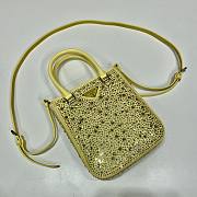 Prada Small Satin Tote Bag With Crystals Yellow 15x17.5x5cm - 4