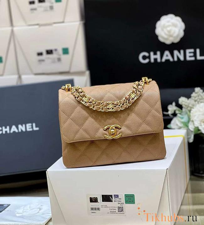 Chanel 22K Coco First Flap Bag Cavier Beige 20cm - 1
