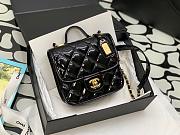 Chanel Mini Flap Bag Patent Black 17x20.5x6cm - 1