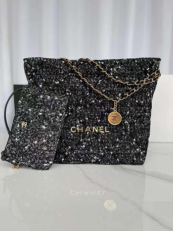 Chanel 22 Handbag Black Tweed 35x37x7cm