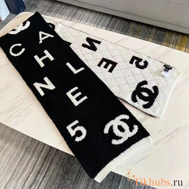 Chanel Black and White Shawl  - 1