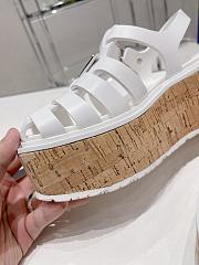 Prada Rubber Wedge Platform White Sandals - 2