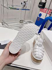 Prada Rubber Wedge Platform White Sandals - 5