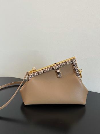 Fendi First Small Beige Leather With Python 26x18x9.5cm