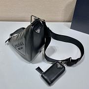 Prada Triangle Leather Black Shoulder Bag 26x14x12cm - 4