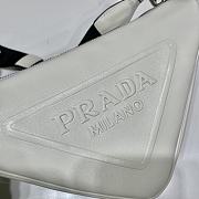 Prada Triangle Leather White Shoulder Bag 26x14x12cm - 3