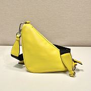 Prada Triangle Leather Yellow Shoulder Bag 26x14x12cm - 5