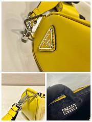 Prada Triangle Leather Yellow Shoulder Bag 26x14x12cm - 2