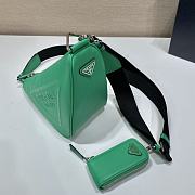 Prada Triangle Leather Green Shoulder Bag 26x14x12cm - 6