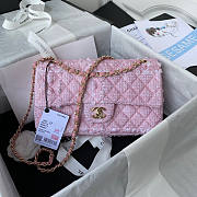 Chanel 22C Pink Tweed Mini Flap Bag 25cm - 1