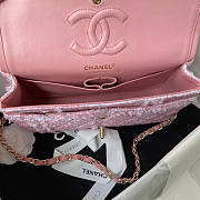 Chanel 22C Pink Tweed Mini Flap Bag 25cm - 5