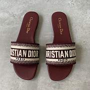 Dway Slide Burgundy Embroidered Cotton - 1
