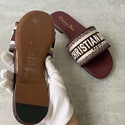 Dway Slide Burgundy Embroidered Cotton - 3