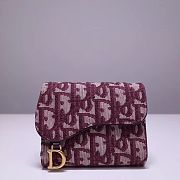 Dior Burgundy Oblique Saddle Wallet 11x8.5x3cm - 1