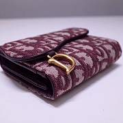 Dior Burgundy Oblique Saddle Wallet 11x8.5x3cm - 6