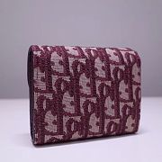 Dior Burgundy Oblique Saddle Wallet 11x8.5x3cm - 5