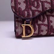 Dior Burgundy Oblique Saddle Wallet 11x8.5x3cm - 4