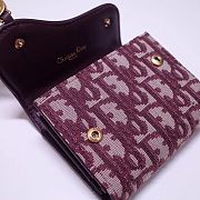 Dior Burgundy Oblique Saddle Wallet 11x8.5x3cm - 2