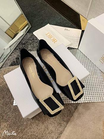 Dior Idylle Ballet Pump Black Patent Heel 3.5cm