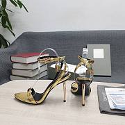 Tom Ford Padlock Yellow Leather Sandals Heels 10.5cm - 5