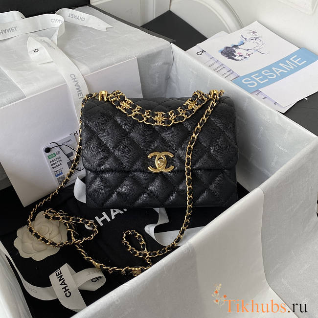 Chanel 22K Coco First Flap Bag Cavier Black 20cm - 1