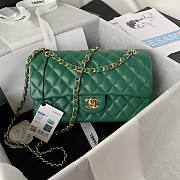 Chanel Flap Bag Medium Green Gold Lambskin 25cm - 1