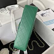 Chanel Flap Bag Medium Green Gold Lambskin 25cm - 5