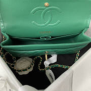 Chanel Flap Bag Medium Green Gold Lambskin 25cm - 3