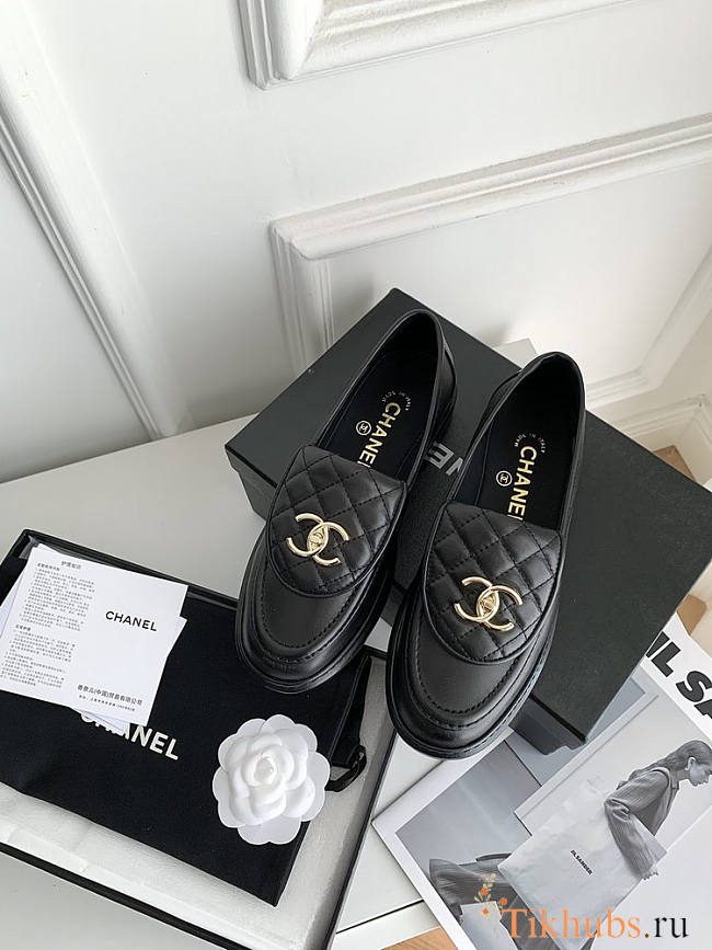 Chanel Black Loafers - 1
