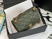 Chanel 22K Coco First Flap Bag Cavier Green 20cm - 6